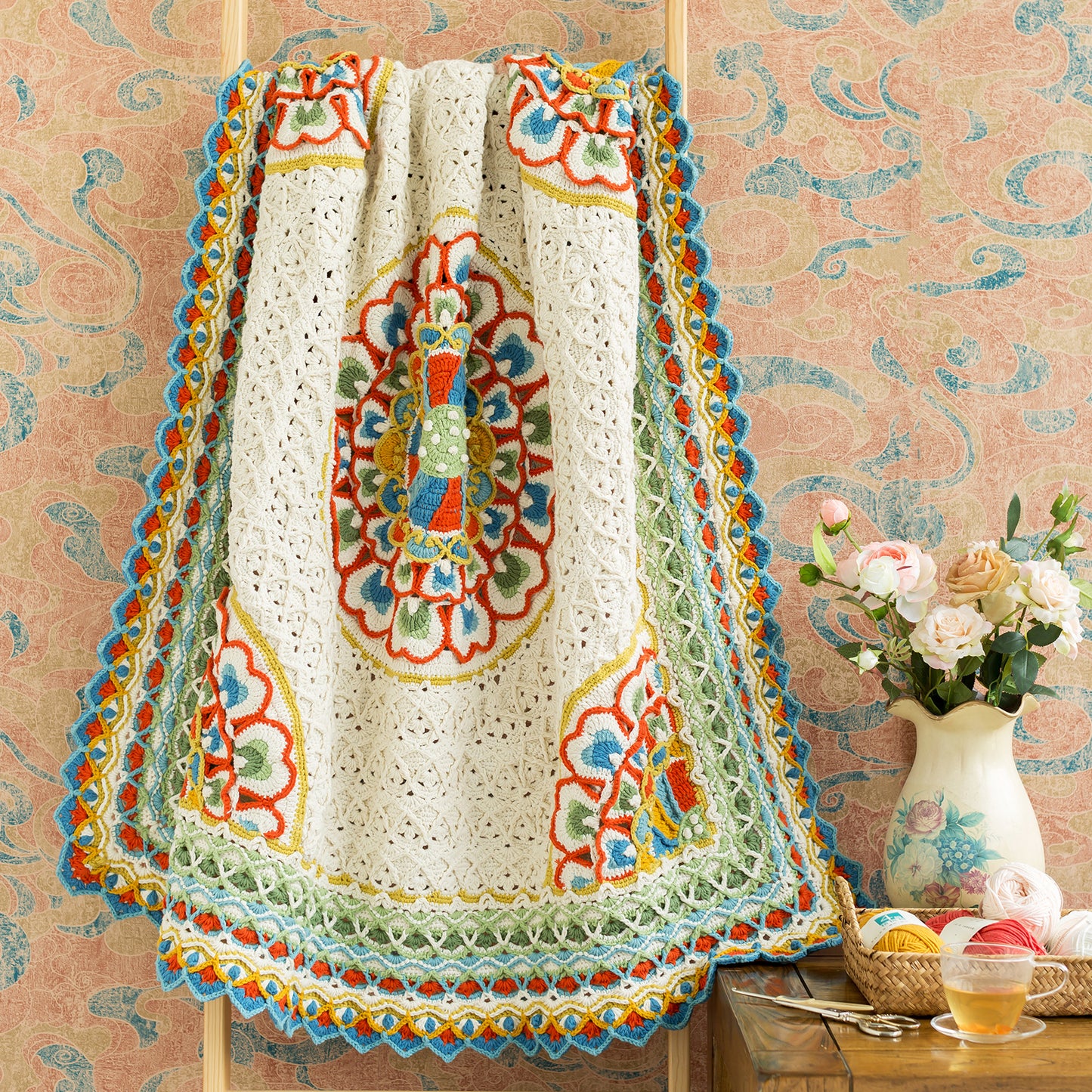 Skywheel Lotus Blanket Crochet Yarn Kit | Dunhuang Series | Susan's Family