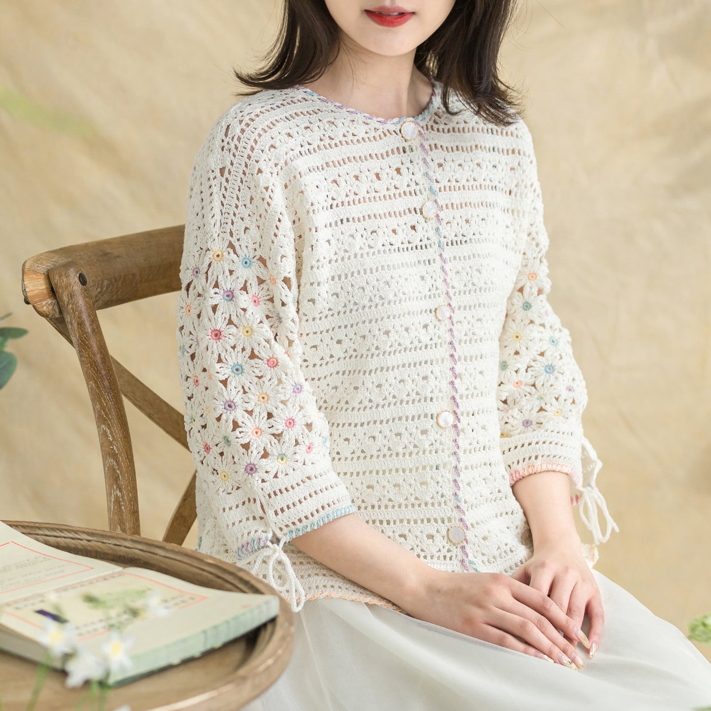 Eastern Fence Cardigan Crochet Yarn Kit | Herbal Chronicle Series | Susan's Family