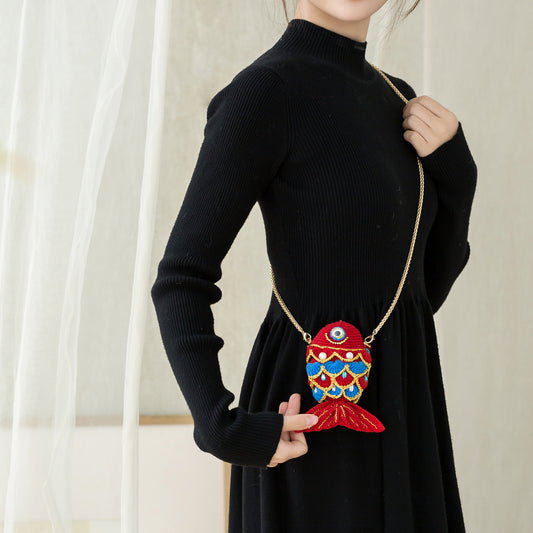 Kit de crochet pour pochette pour écouteurs Fortune | Série Esthétique chinoise | La famille de Susan