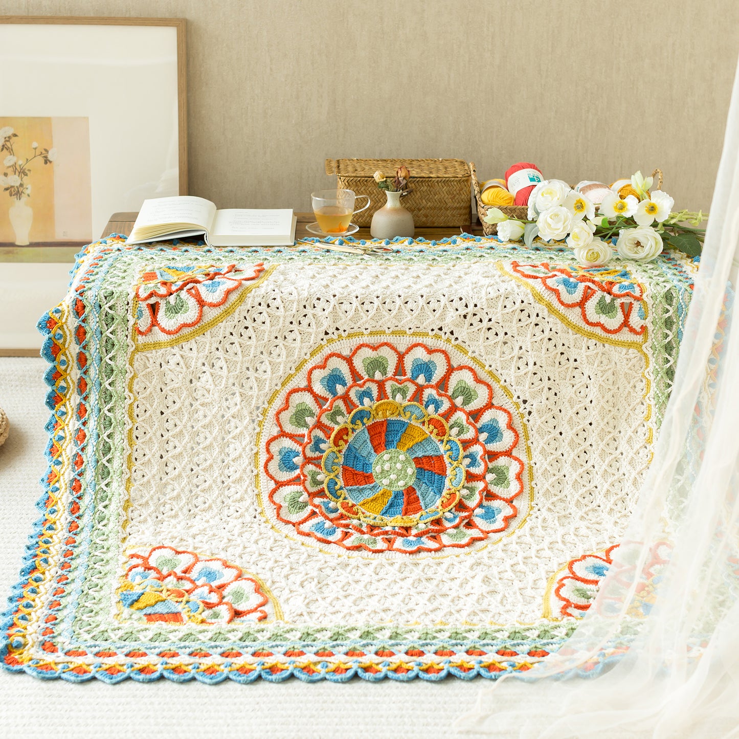 Skywheel Lotus Blanket Crochet Yarn Kit | Dunhuang Series | Susan's Family
