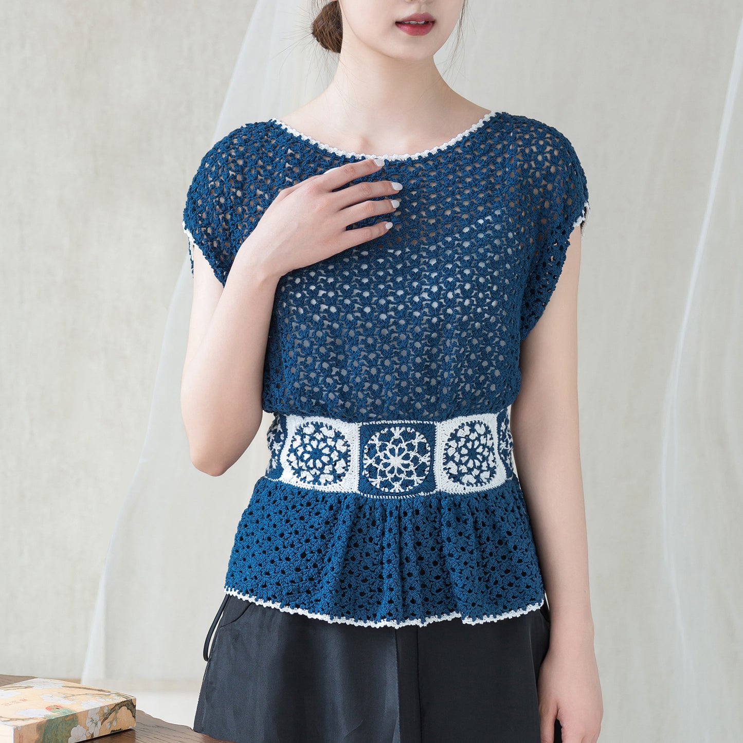 Celadon Lace Top Crochet Yarn Kit | Chinese Aesthetics Series | Susan's Family