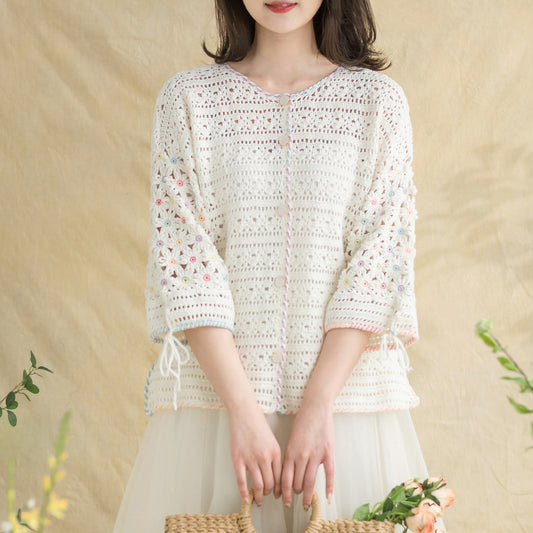 Kit de laine au crochet pour cardigan Eastern Fence | Chroniques d'herbes | La famille de Susan