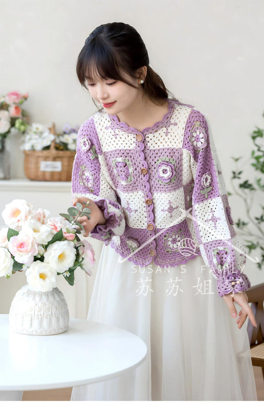 Doman Motif Patchwork Jacket Crochet Kit