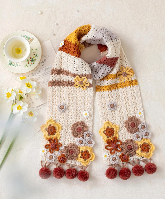 Flora Stripe Scarf Crochet Pattern