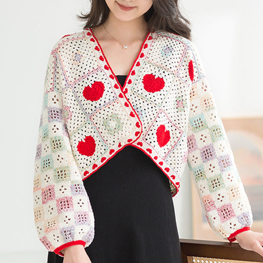 GridHeart Stylish Cardigan Crochet Yarn Kit | Susan's Family