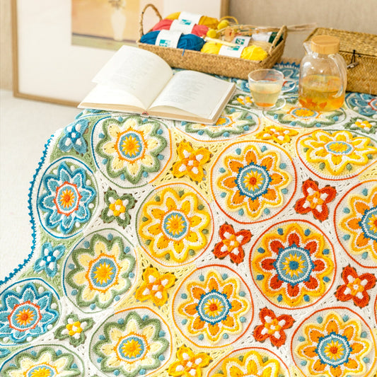 Tuanhua Dome Blanket Crochet Yarn Kit | Susan's Family Beginners Crochet Kit, Floral dome blanket