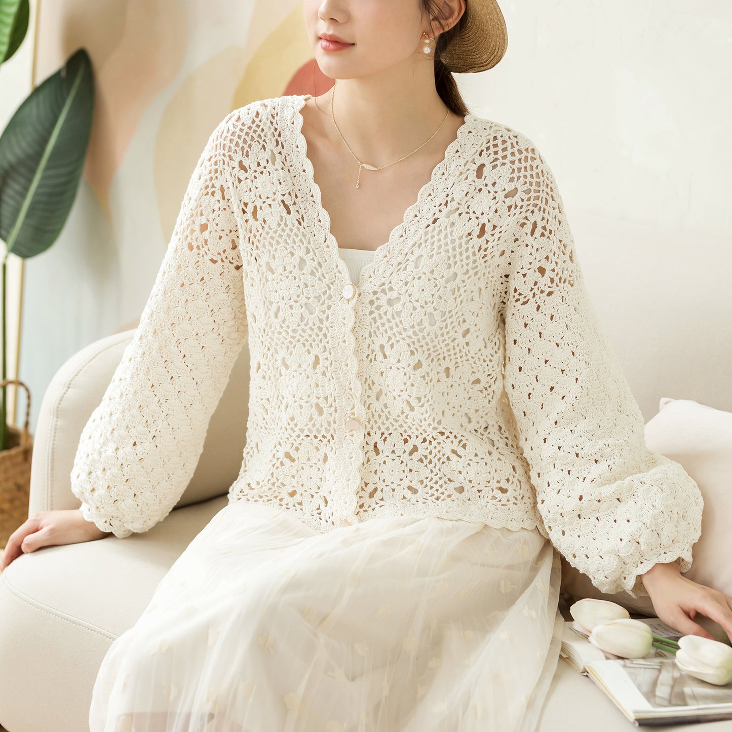 Whispering Grace Cardigan Crochet Yarn Kit | Susan's Family