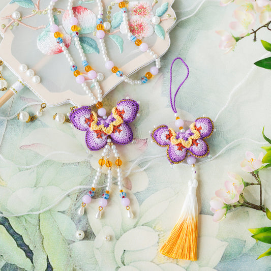 Kit de fil à crocheter parfumé aux papillons | Série Esthétique chinoise | La famille de Susan