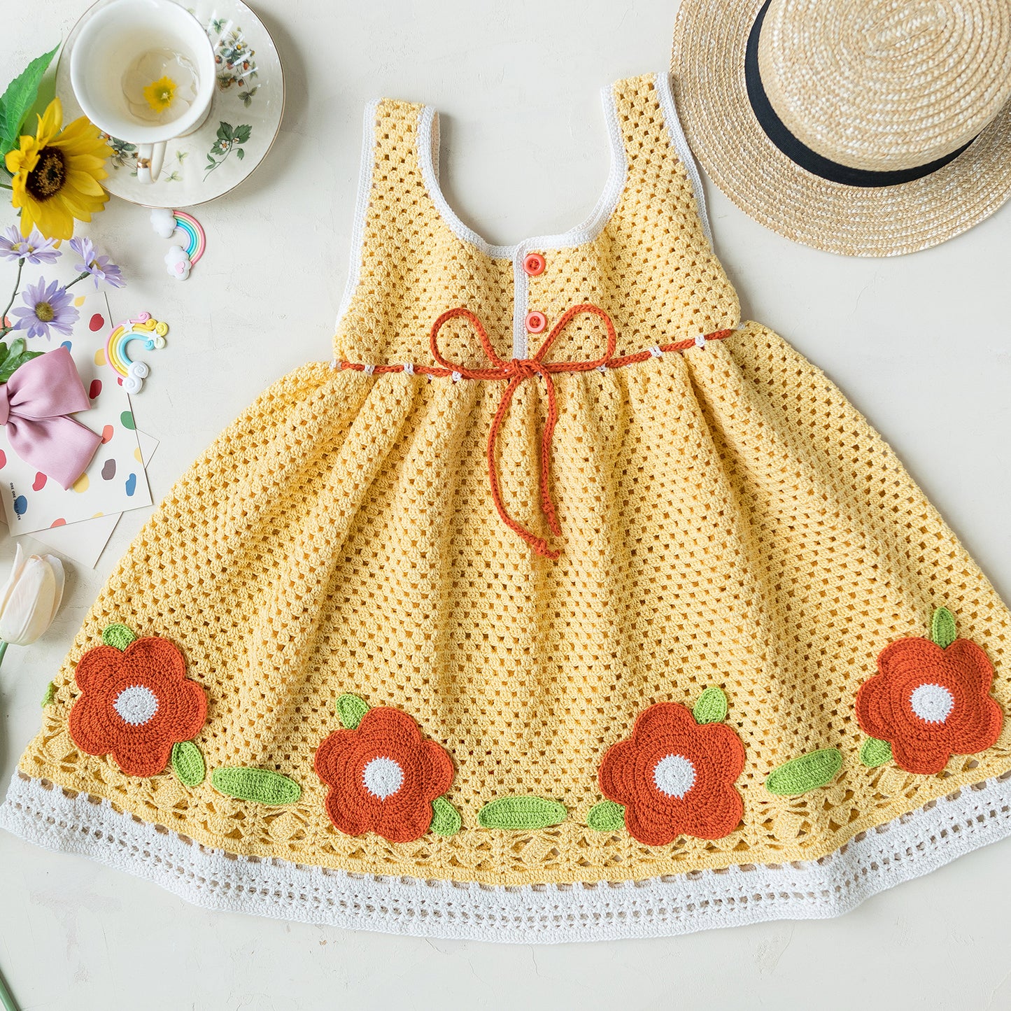 Flowers Blossoming Tank Dress Crochet Yarn Kit | Herbal Chronicle Series | Susan's Family