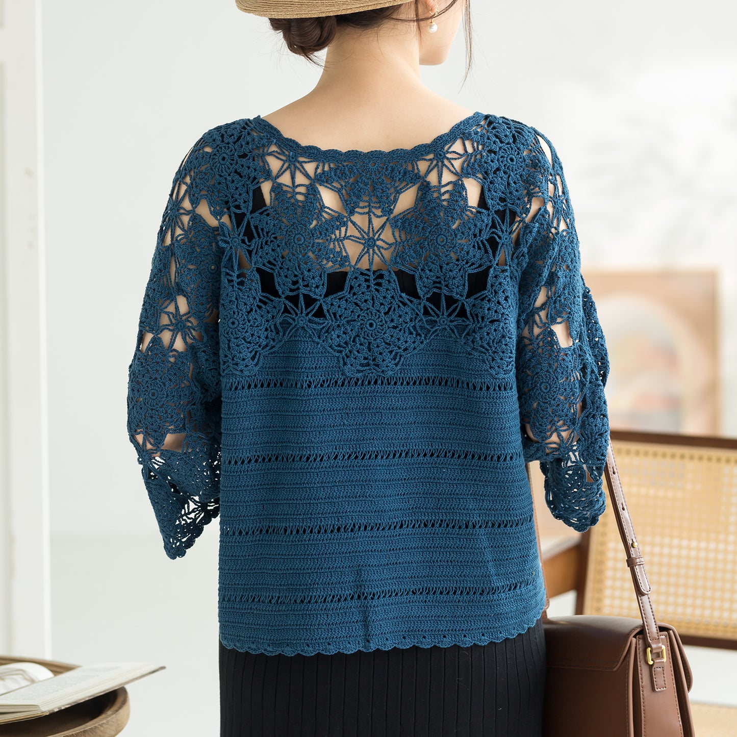 Summer Lace Pullover Crochet Yarn Kit | Feng Series | Susan's Family