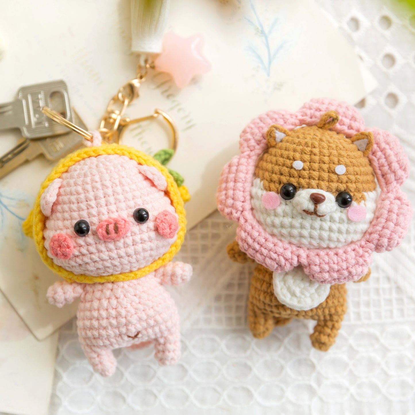 Cartoon Animal Pendants Crochet Yarn Kit | Susan's Family