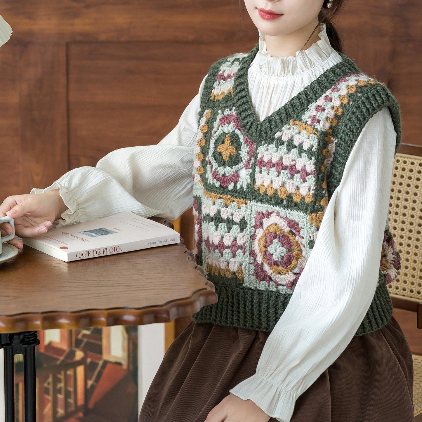 Qingyang Retro Mosaic Vest Crochet Yarn Kit | Retro Nostalgia Series | Susan's Family