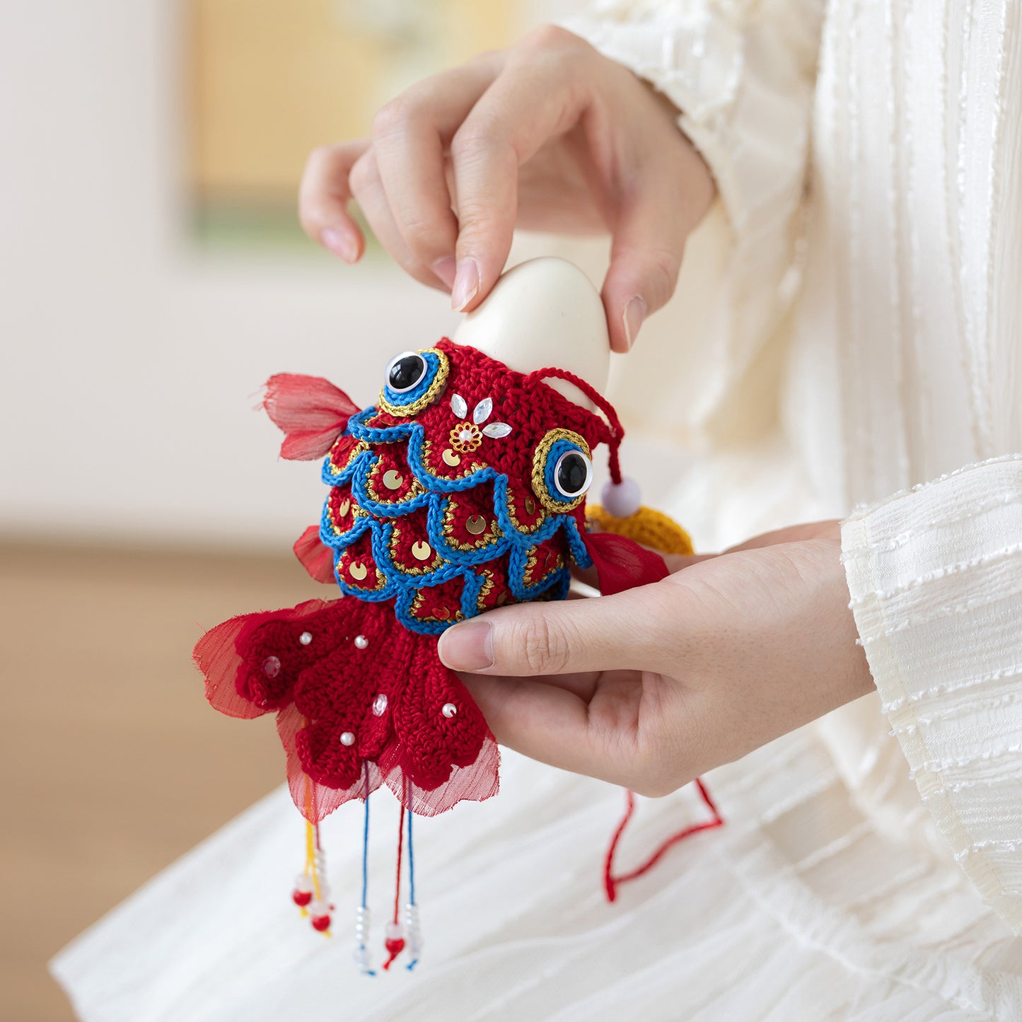 GoldFish Egg Pouch Crochet Yarn Kit | Chinese Aesthetics Series | Susan's Family