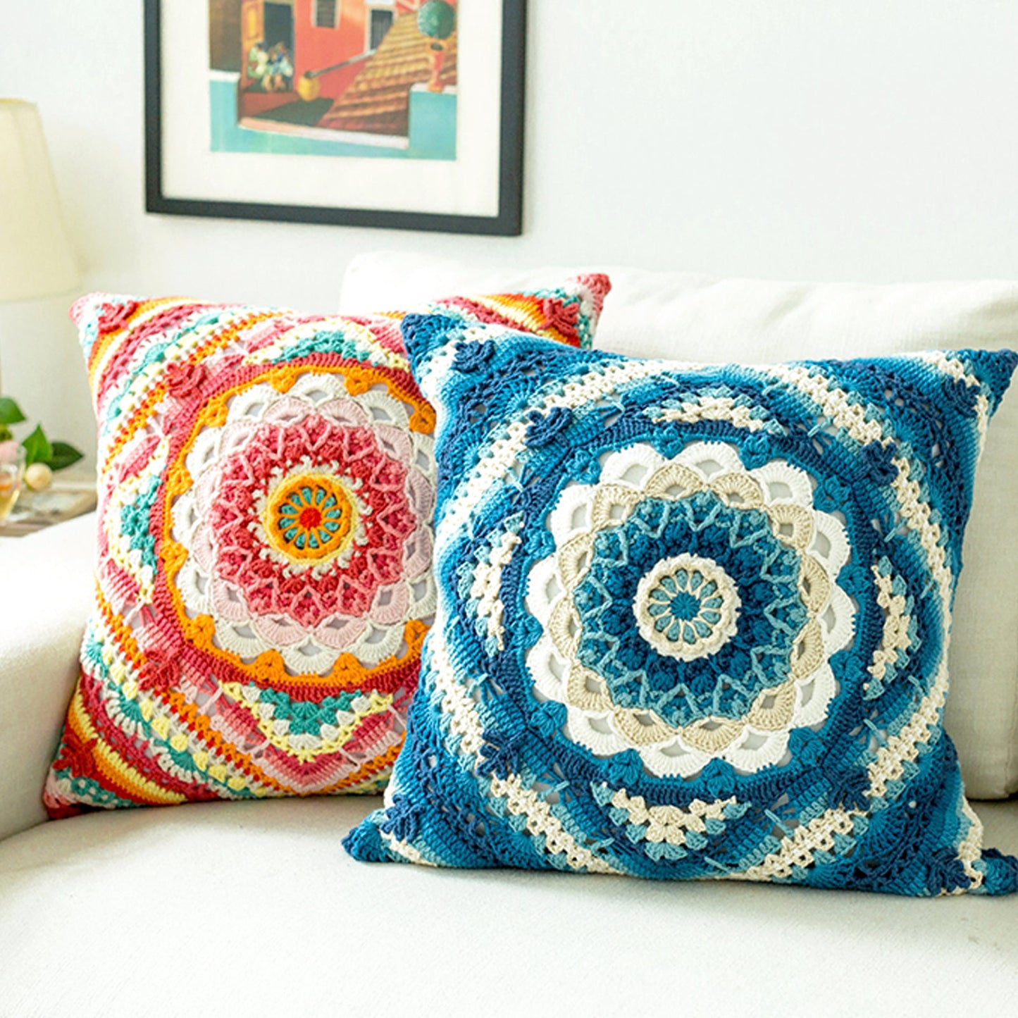 Camellia Butterfly Pillow Blanket Crochet Yarn Kit | Susan's Family Cushion Cover Yunnan Style