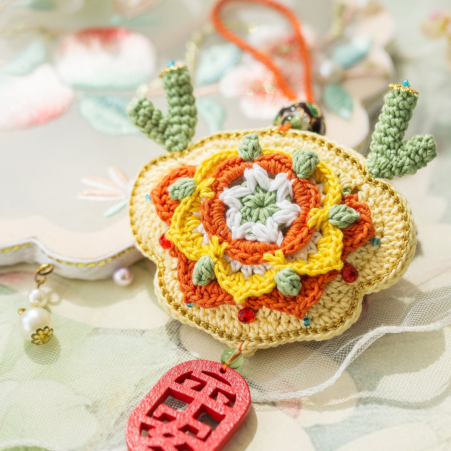 Auspicious Peace Pendant Crochet Yarn Kit | Chinese Aesthetics Series | Susan's Family