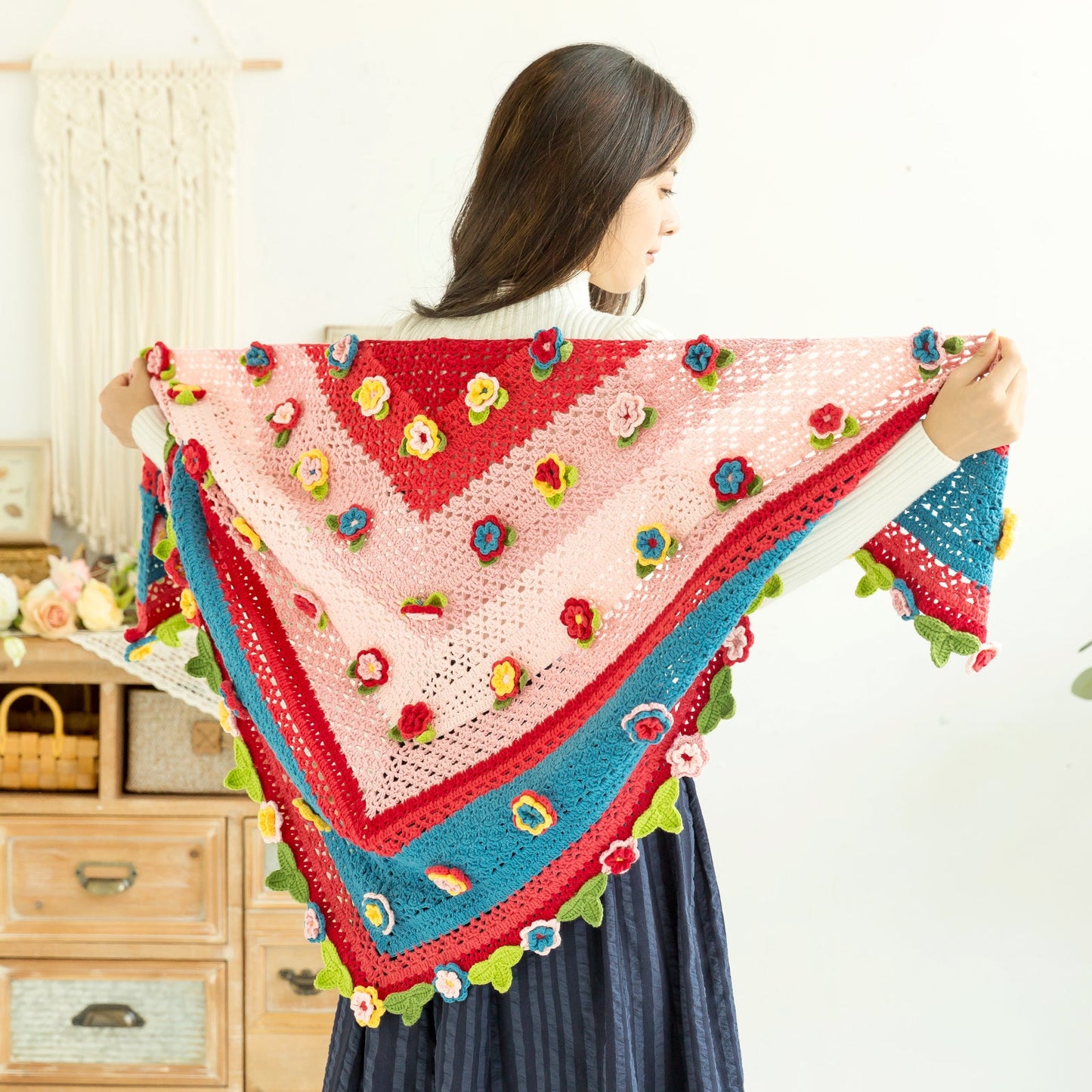 Floral Shawl Crochet Yarn Kit | Susan's Family Crochet Kit