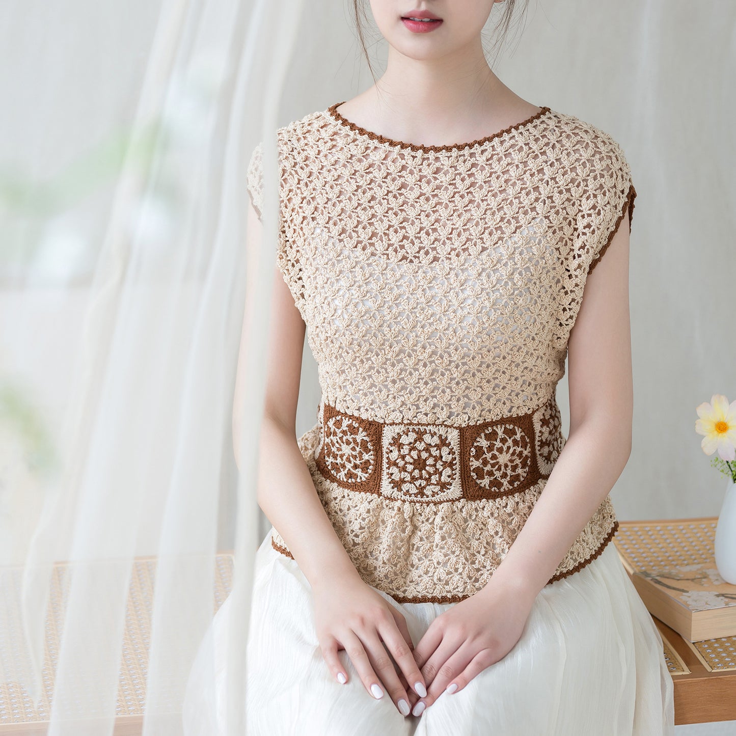 Celadon Lace Top Crochet Yarn Kit | Chinese Aesthetics Series | Susan's Family