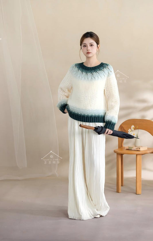 Leaf Yoke Sweater Crochet Pattern