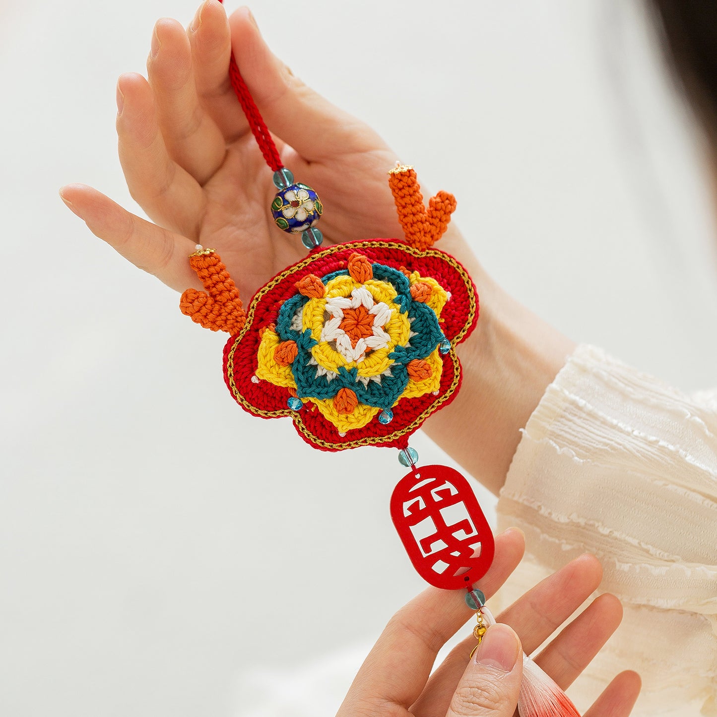 Auspicious Peace Pendant Crochet Yarn Kit | Chinese Aesthetics Series | Susan's Family
