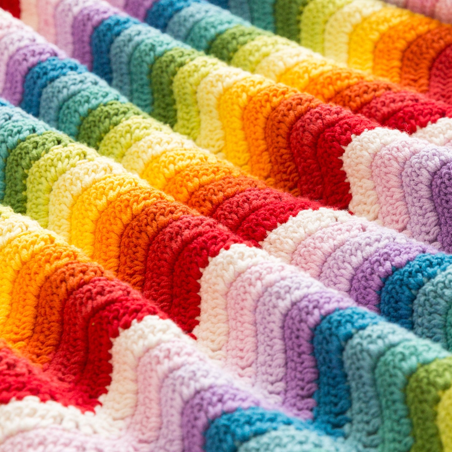 Rainbow Wave Blanket Crochet Yarn Kit | Susan's Family Crochet Kit for Beginners