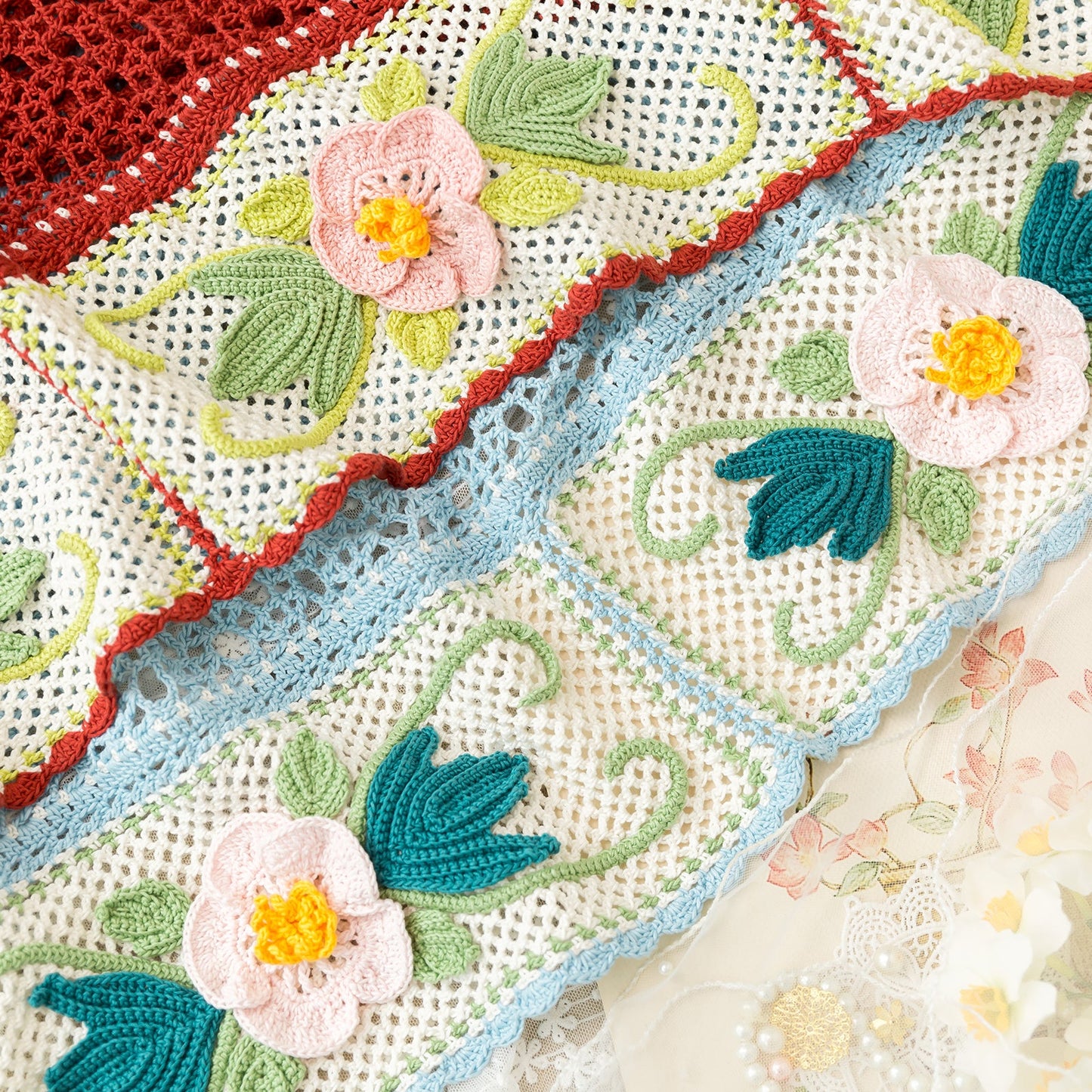 Hibiscus Vine Lace Cardigan Crochet Yarn Kit | Susan's Family Lace Shawl Chinese Aesthetics