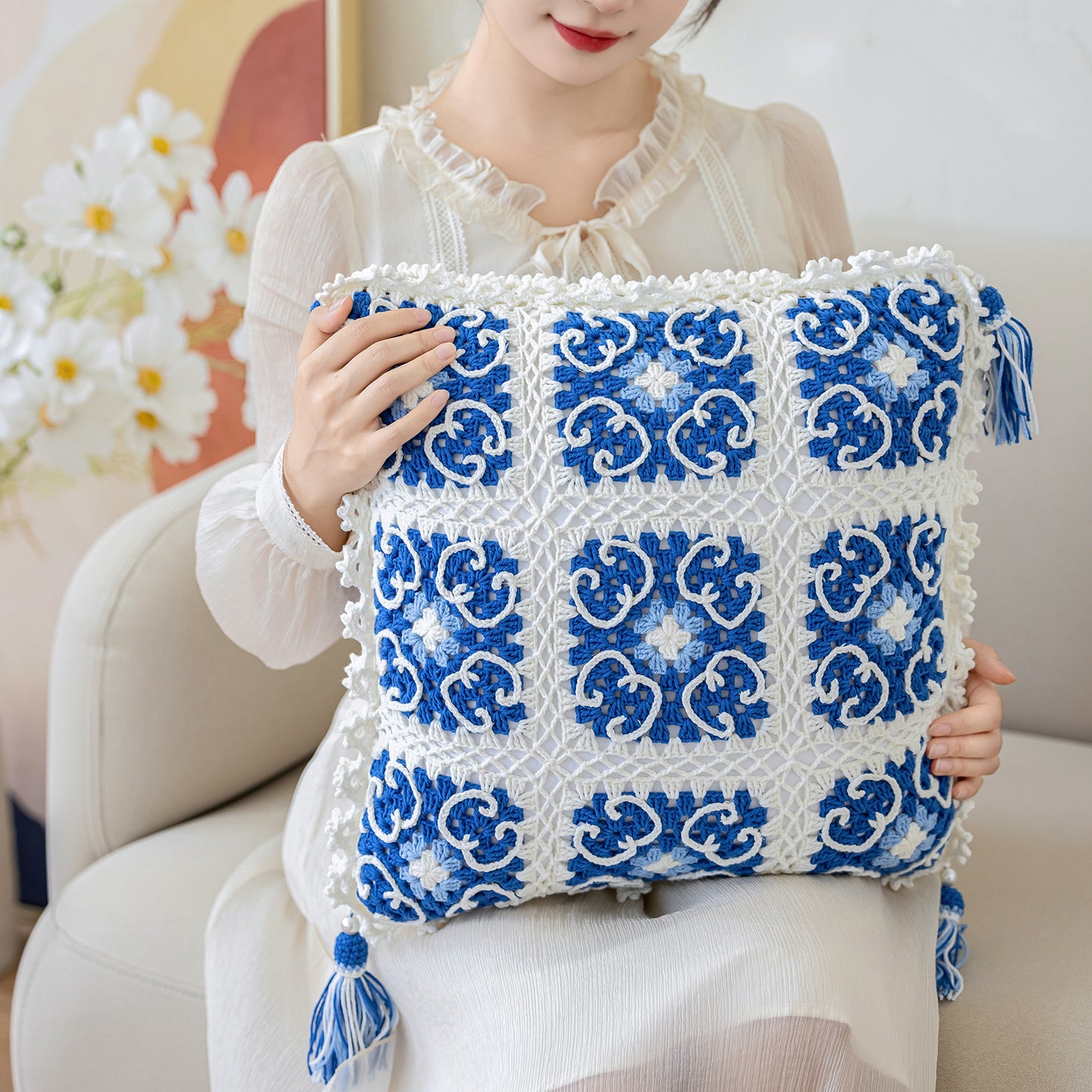 Rolling Into Ruyi Pillow Case Crochet yarn Kit | Susan's Family