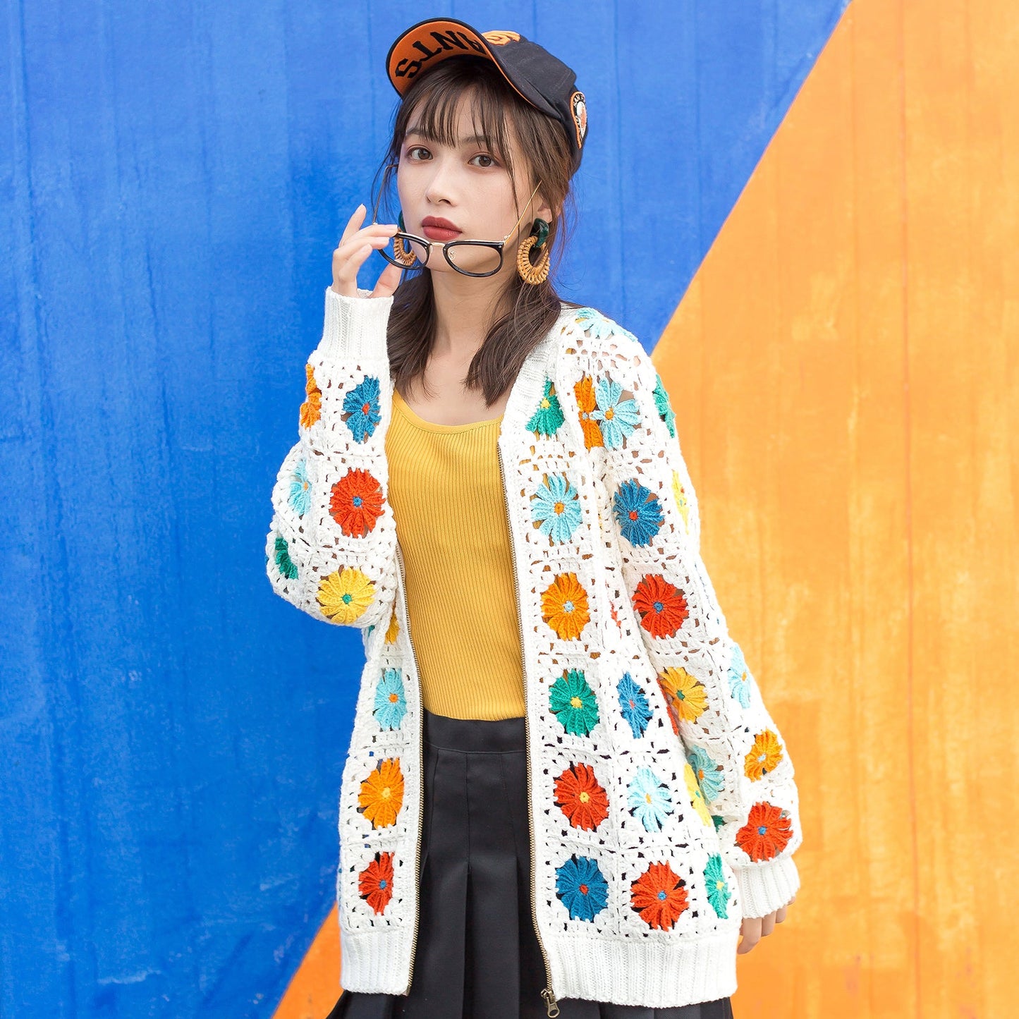 Daisy Contrasting Color Jacket Crochet Yarn Kit | Susan's Family