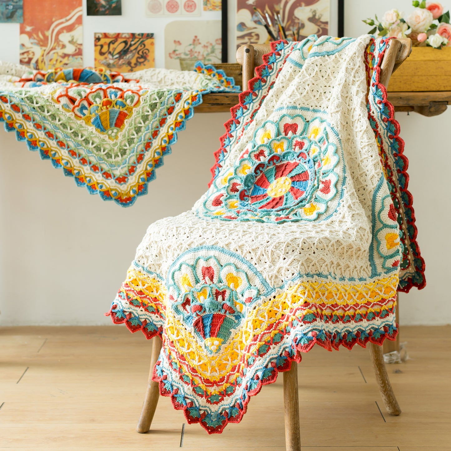 Skywheel Lotus Blanket Crochet Yarn Kit | Dunhuang Series | Susan's Family
