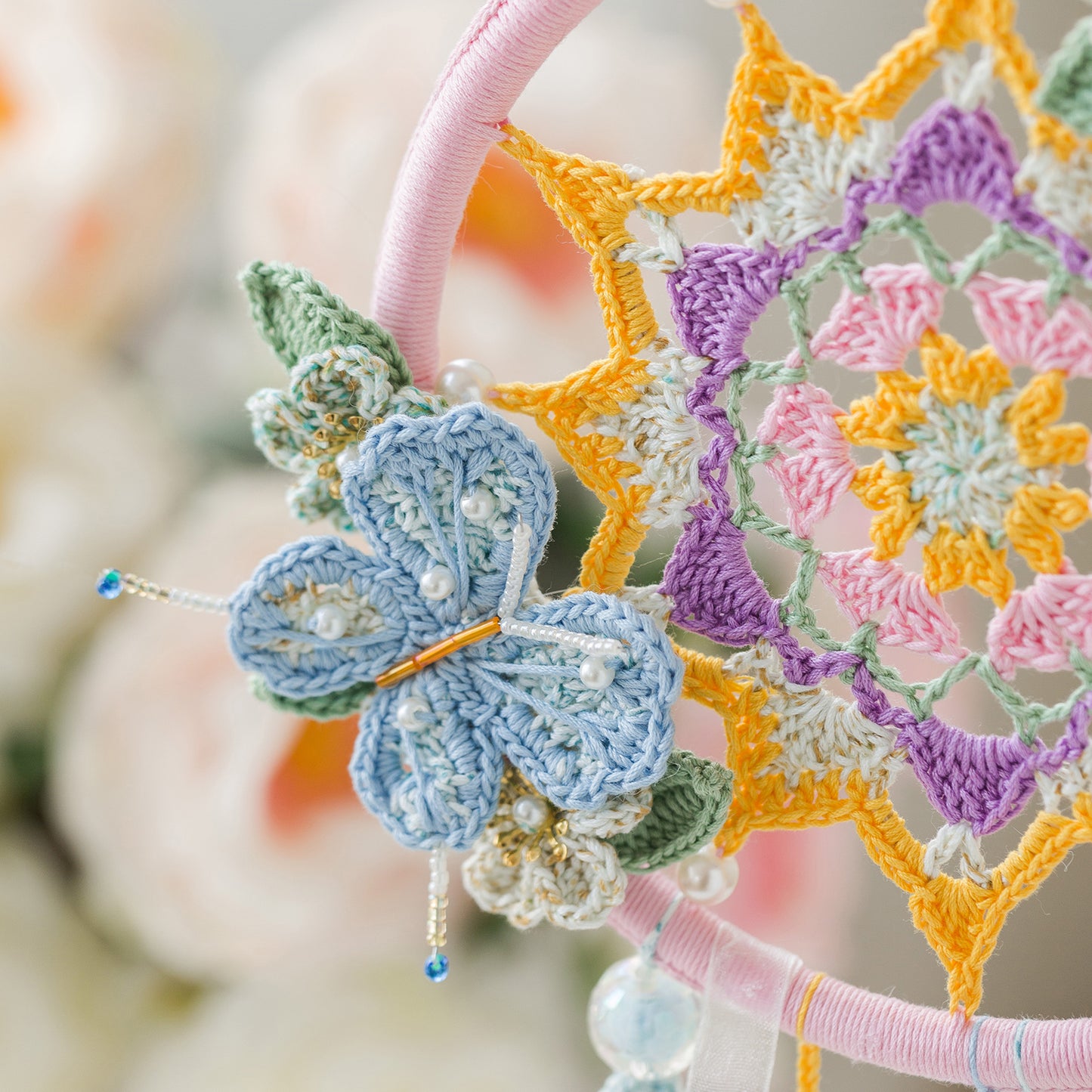 Feather Butterfly Dreamcatcher Crochet Yarn Kit | Susan's Family