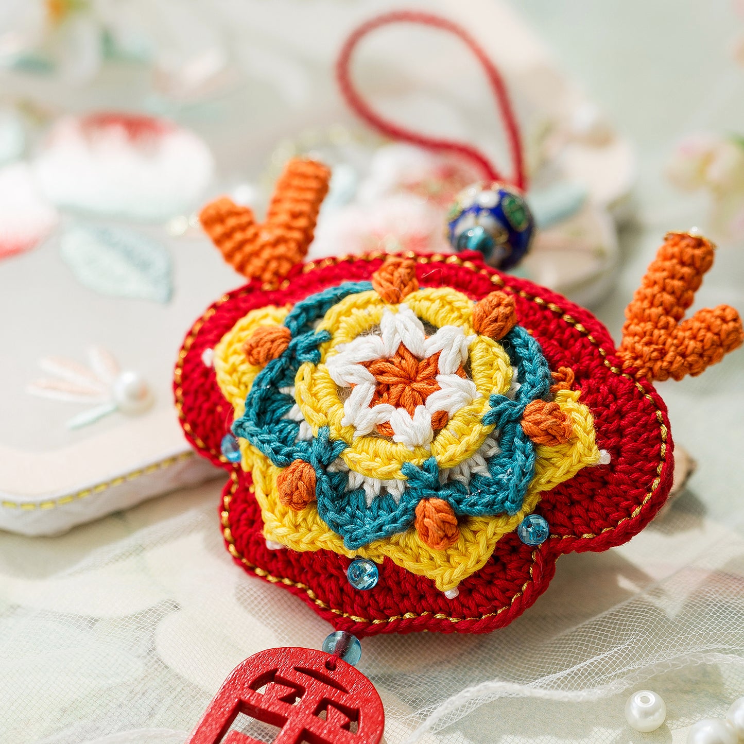 Auspicious Peace Pendant Crochet Yarn Kit | Chinese Aesthetics Series | Susan's Family