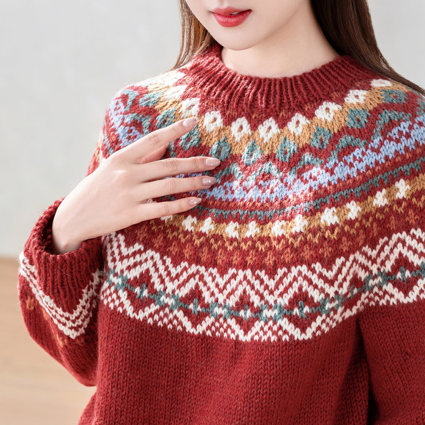 Icelandic Yoke Sweater Knit Yarn Kit | Nordic Aesthetics Series | Susan's Family