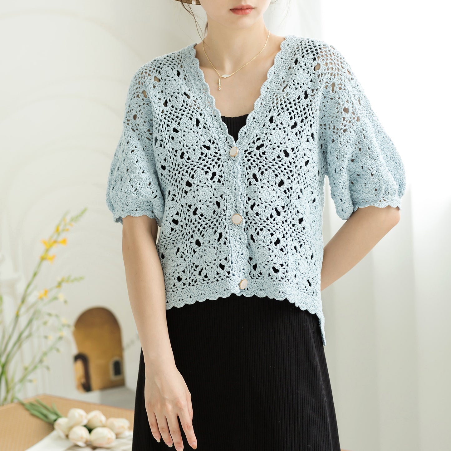 Whispering Grace Cardigan Crochet Yarn Kit | Susan's Family
