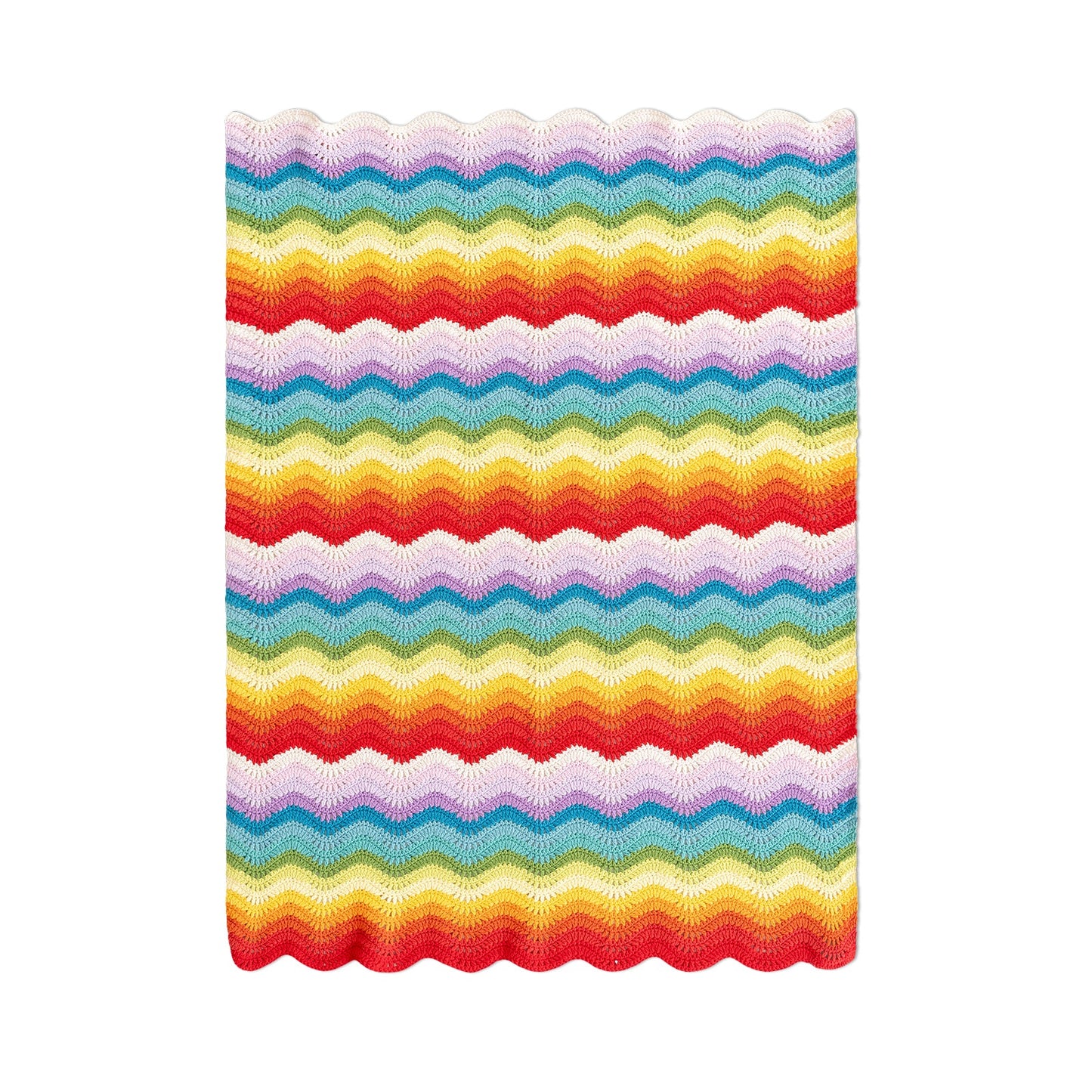 Rainbow Wave Blanket Crochet Yarn Kit | Susan's Family Crochet Kit for Beginners