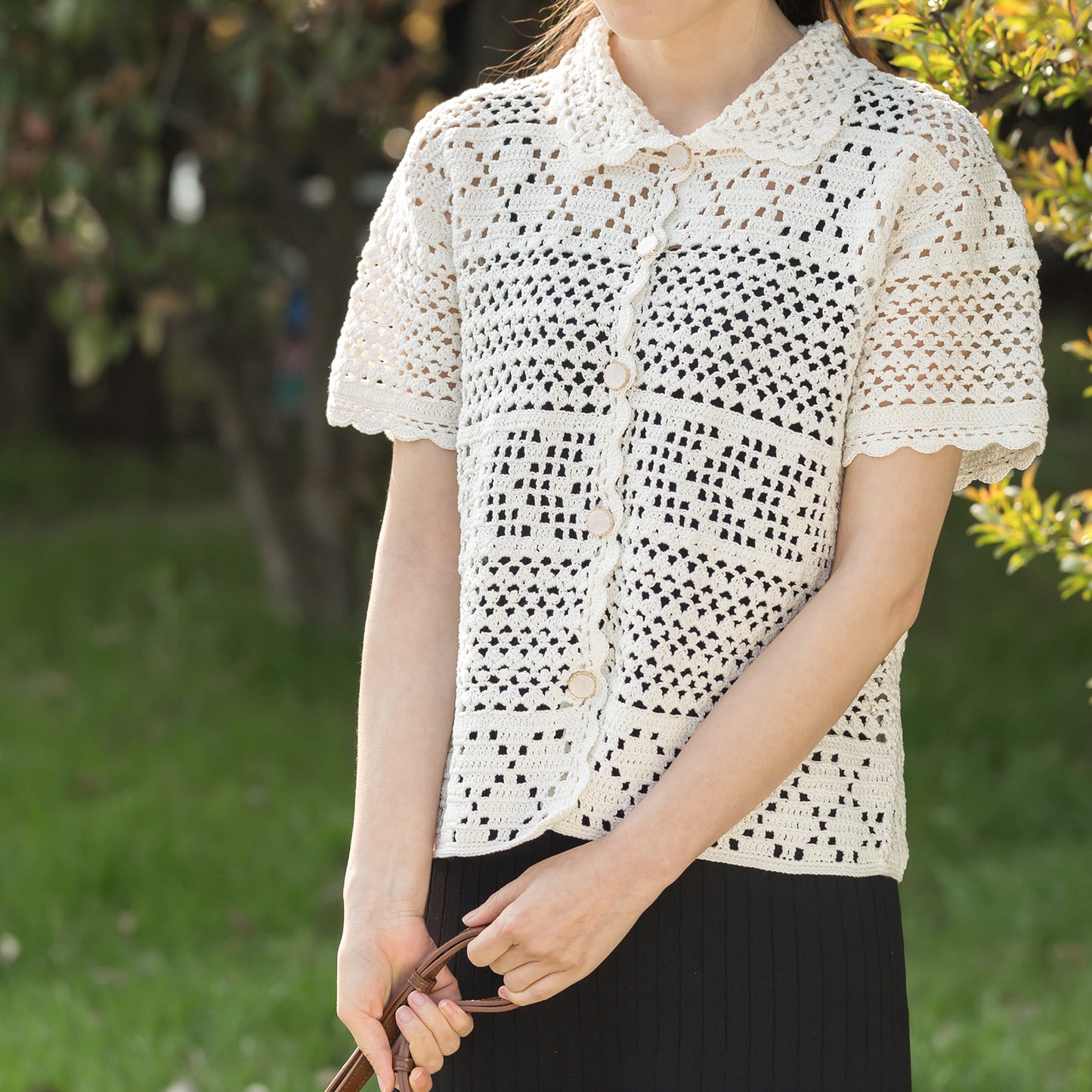 Falling Flowers Lace Cardigan Crochet Yarn Kit | Susan's Family