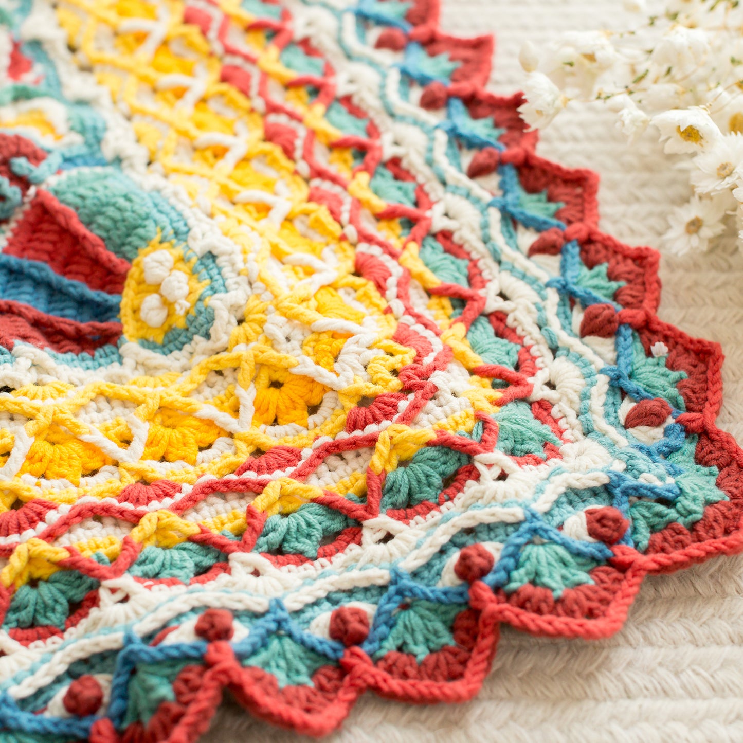 Skywheel Lotus Blanket Crochet Yarn Kit | Dunhuang Series | Susan's Family