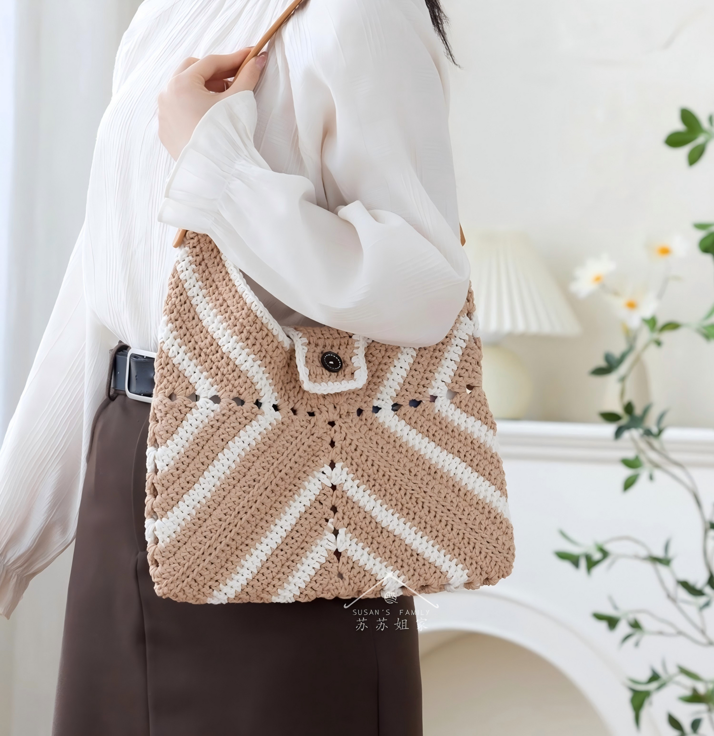 Square Spiral Shoulder Bag Crochet Pattern