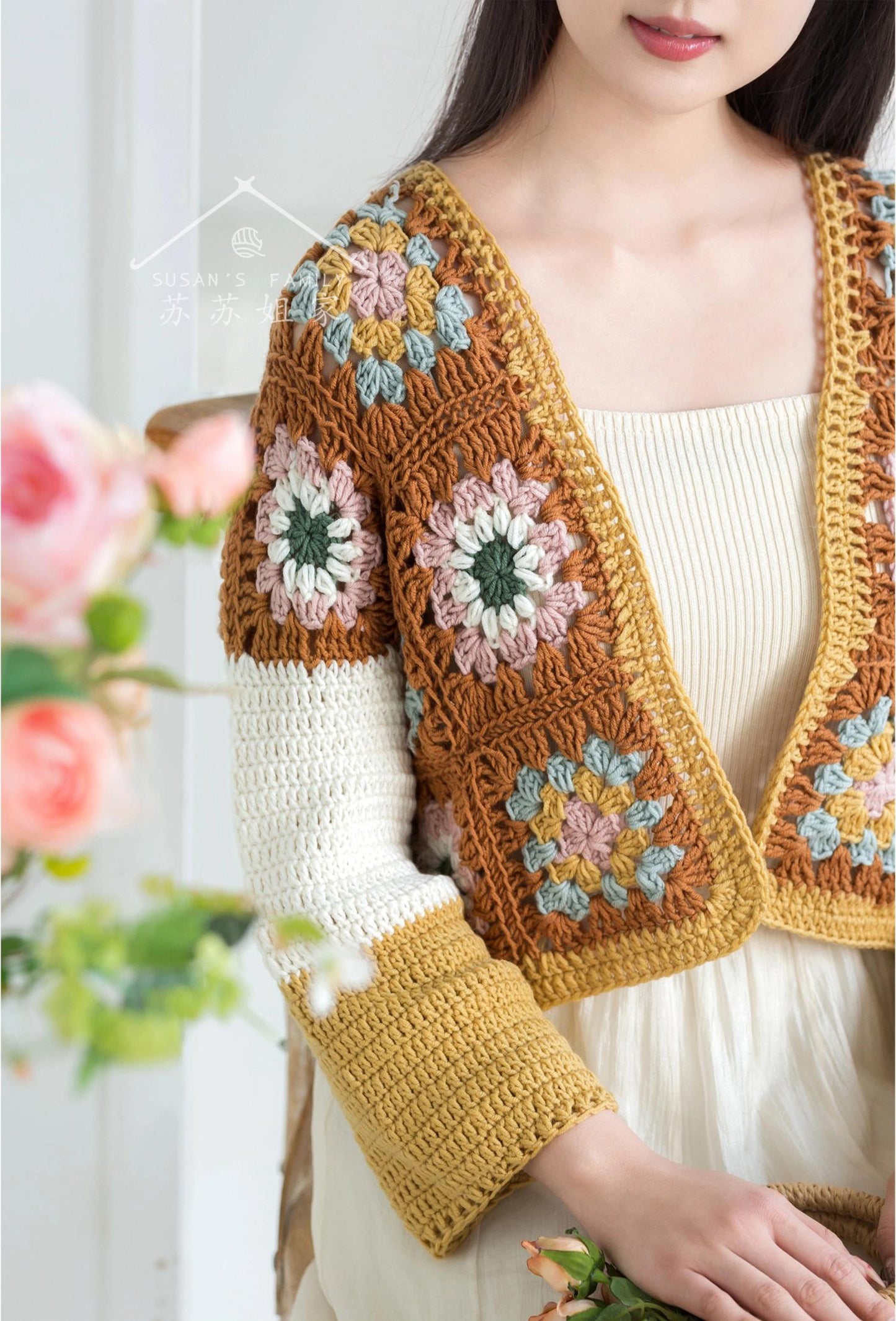 Countryside Granny Square Cardigan Crochet Pattern