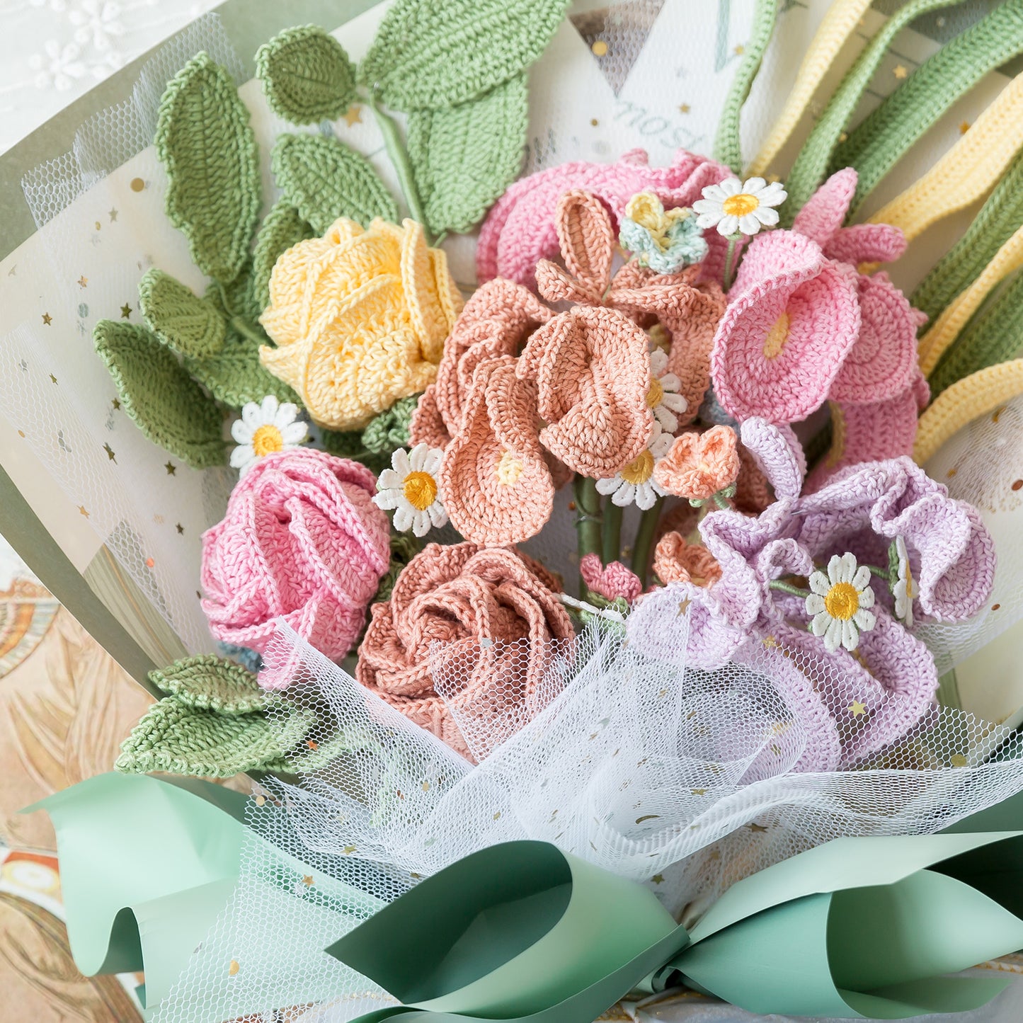 Mucha Bouquet Crochet Yarn Kit | Tribute to Art Series | Susan's Family