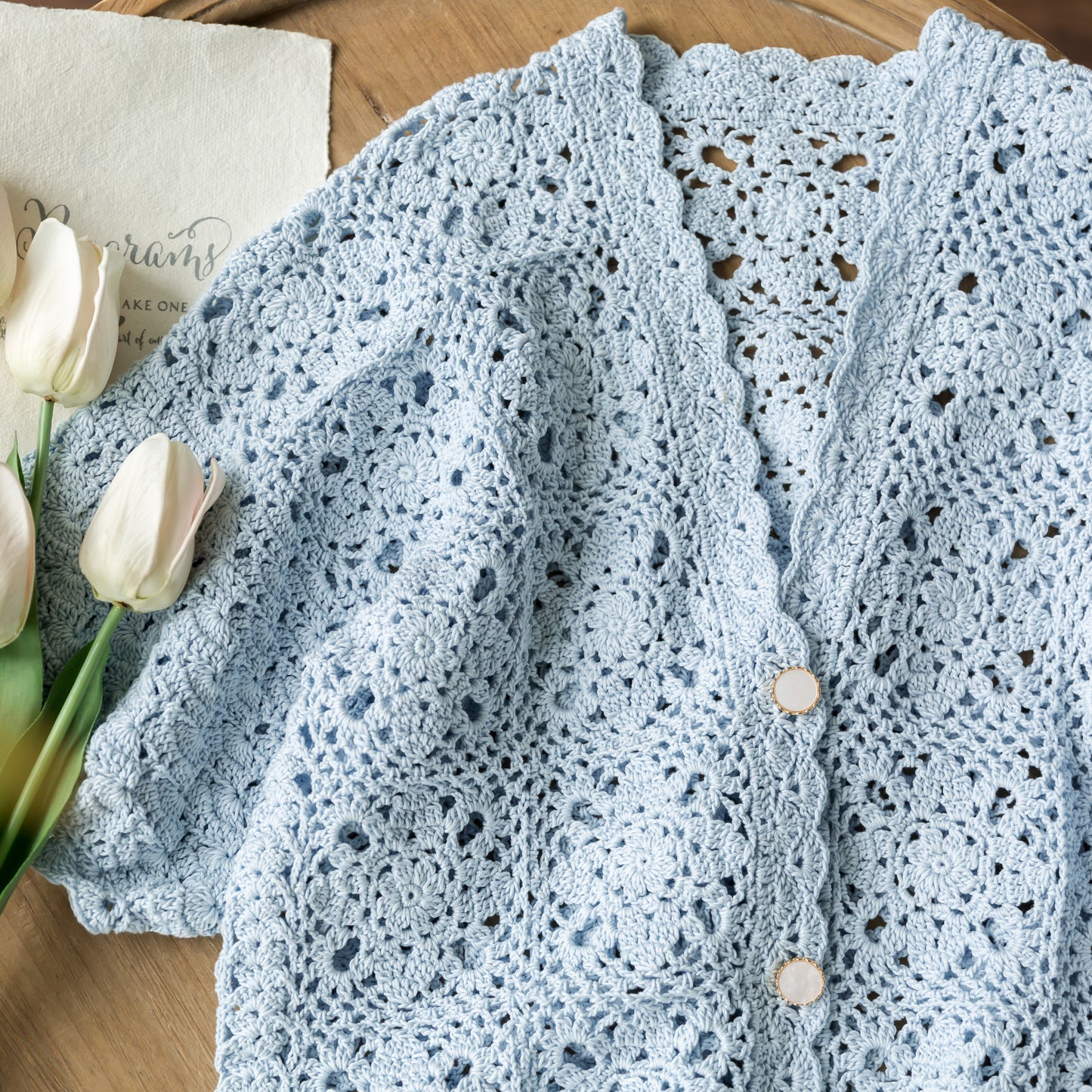 Whispering Grace Cardigan Crochet Yarn Kit | Susan's Family