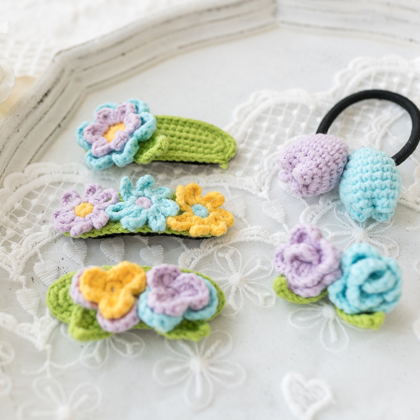 Flower Jewelry Set Crochet Yarn Kit | Floral Signals Series | Susan's Family
