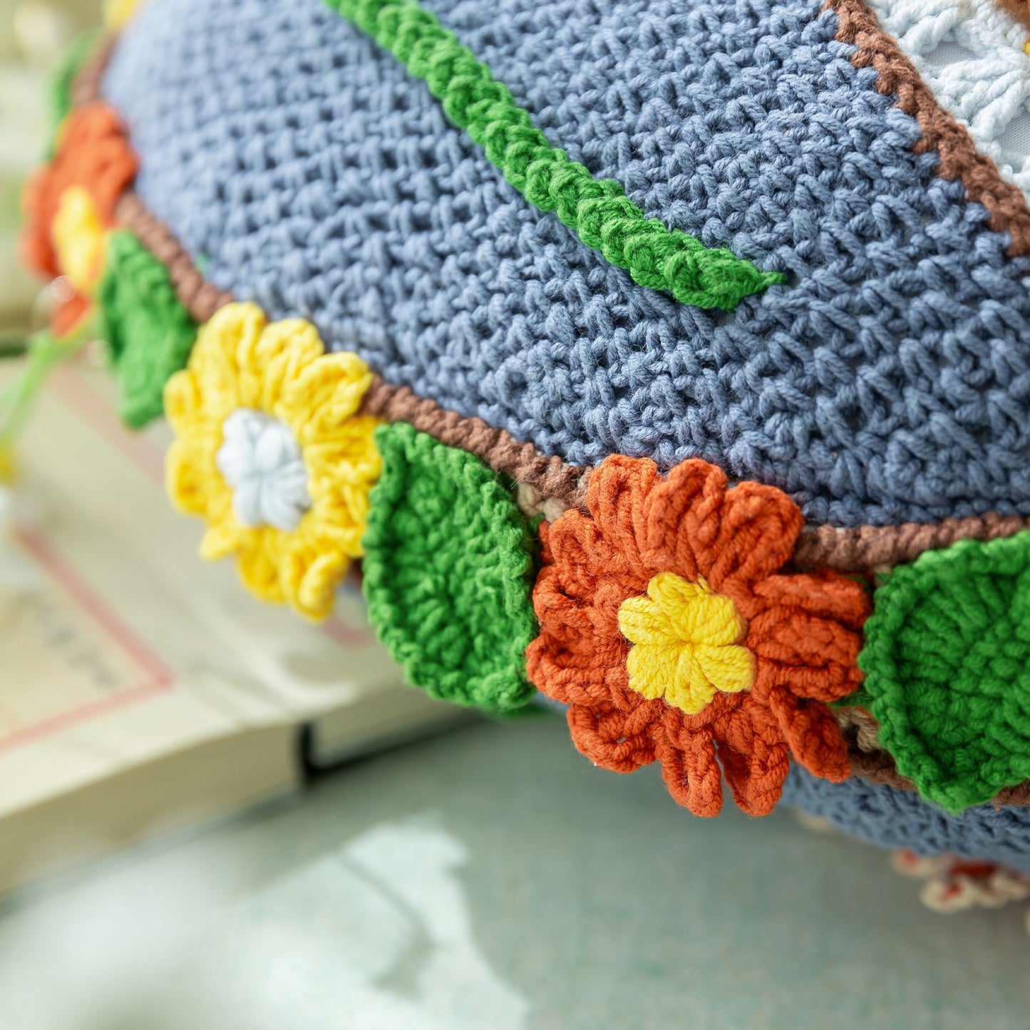 Sunflower Pillow Cover Crochet Yarn Kit | Susan's Family Crochet Kit for Beginners, Starter Easy Learn w Pattern & Video Tutorials