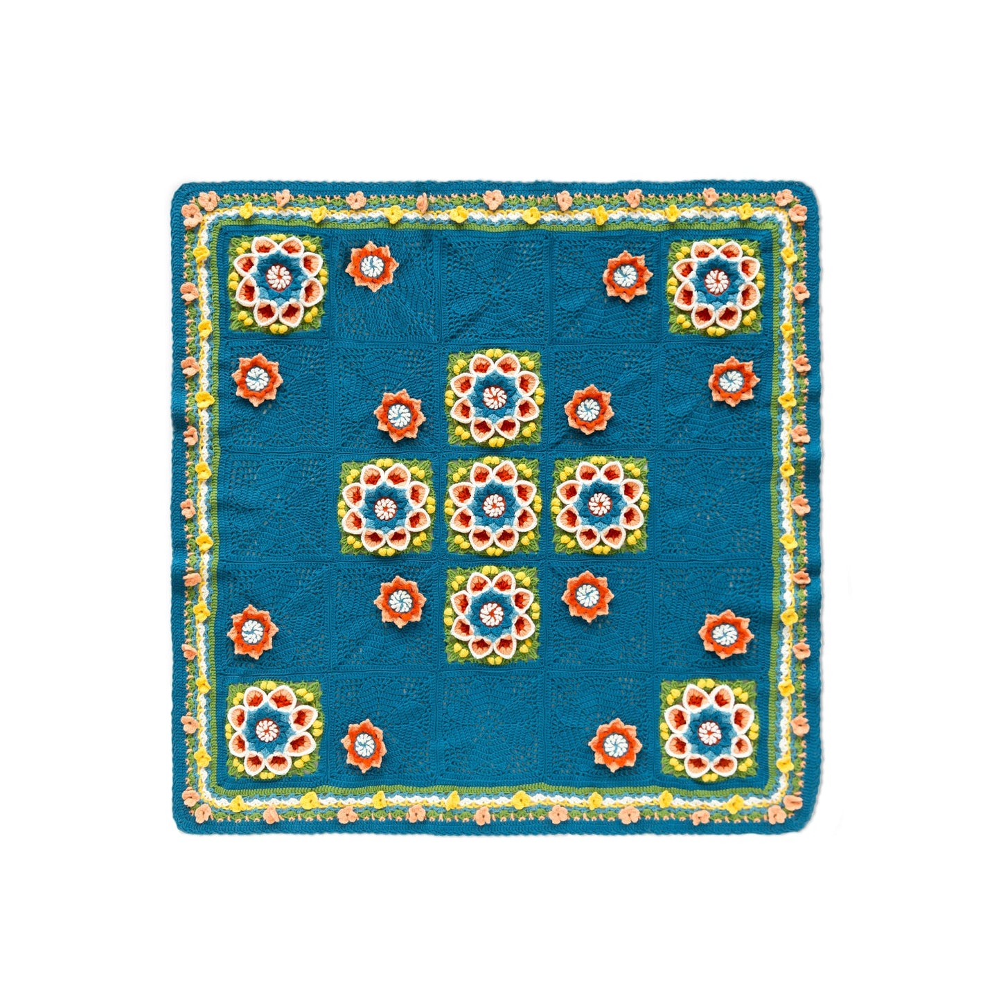 Baoxiang Flower Glazed Wall Pattern Blanket Crochet Yarn Kit | Susan's Family Beginners Crochet Kit Baoxianghua Glass Shadow Tapestry