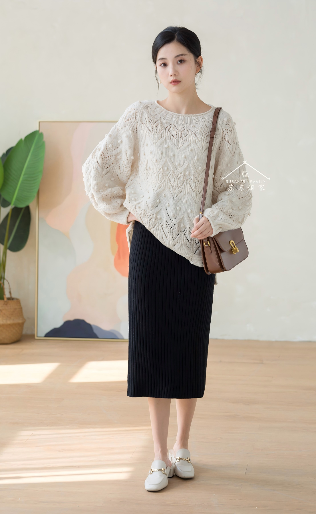 Bobbled Beaded Lace Sweater Knit Pattern