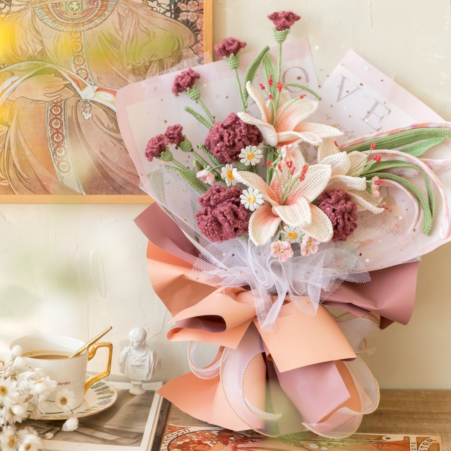 Mucha Bouquet Crochet Yarn Kit | Tribute to Art Series | Susan's Family