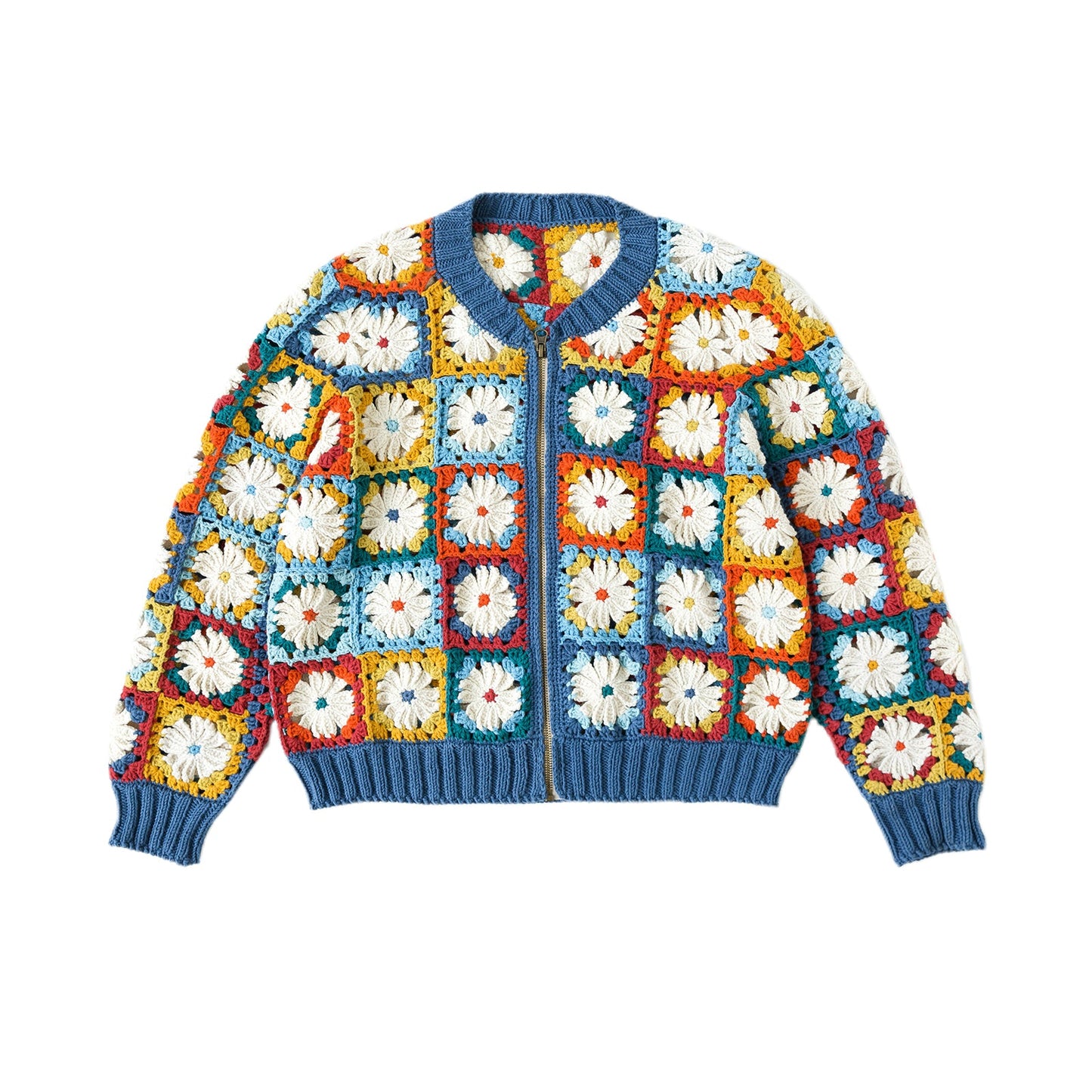 Daisy Contrasting Color Jacket Crochet Yarn Kit | Susan's Family