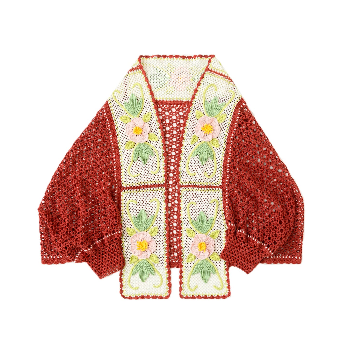 Hibiscus Vine Lace Cardigan Crochet Yarn Kit | Susan's Family Lace Shawl Chinese Aesthetics