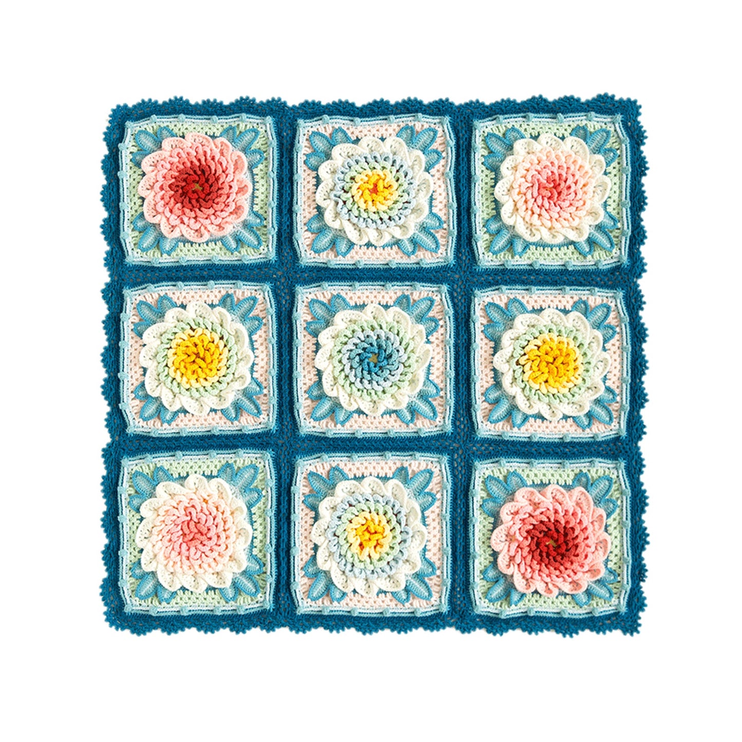 Blossoming Prosperity Peony Blanket Crochet Yarn Kit | Susan's Family Chinese Aesthetics Blanket