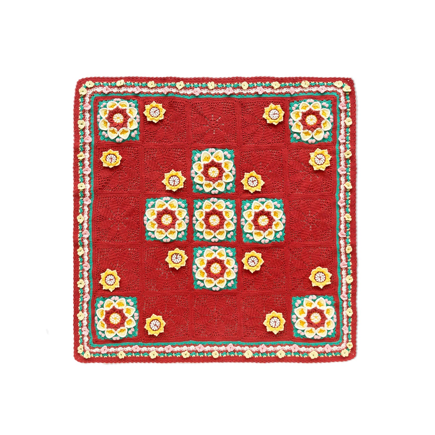 Baoxiang Flower Glazed Wall Pattern Blanket Crochet Yarn Kit | Susan's Family Beginners Crochet Kit Baoxianghua Glass Shadow Tapestry