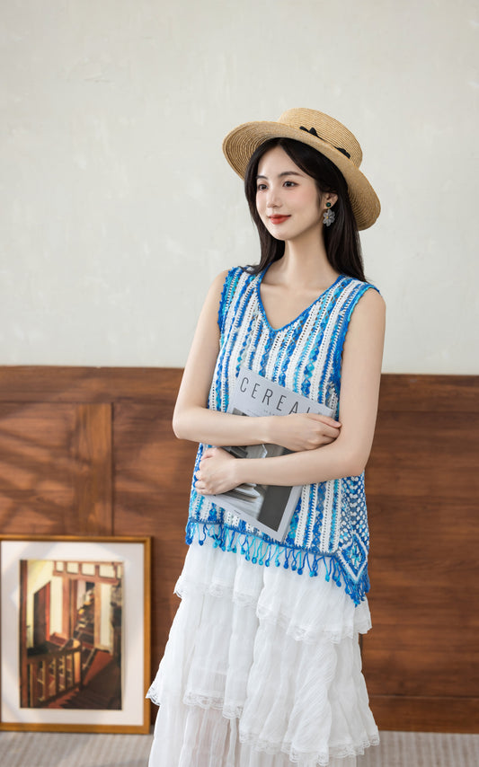 Dyed Tassel Vest Crochet Kit