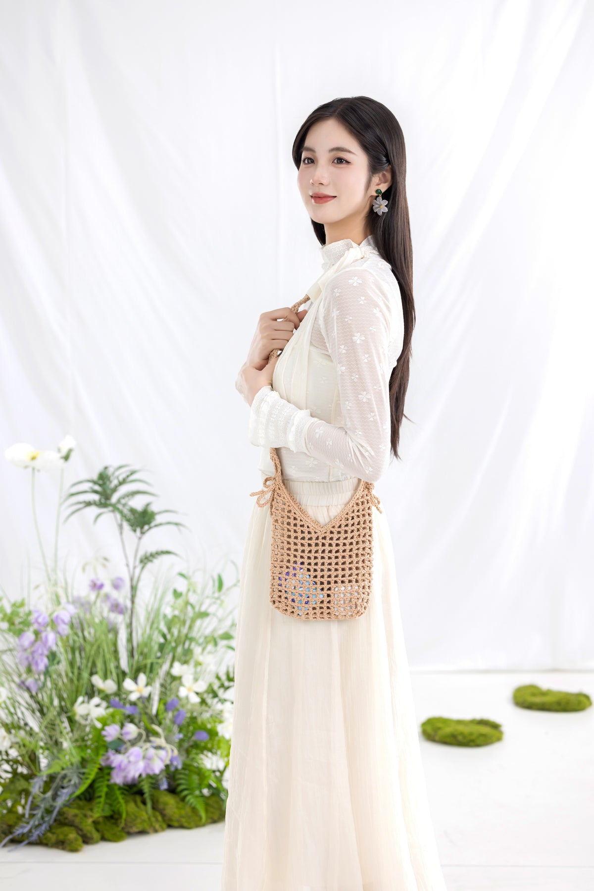 Simple Pleat Mesh Tote Crochet Kit